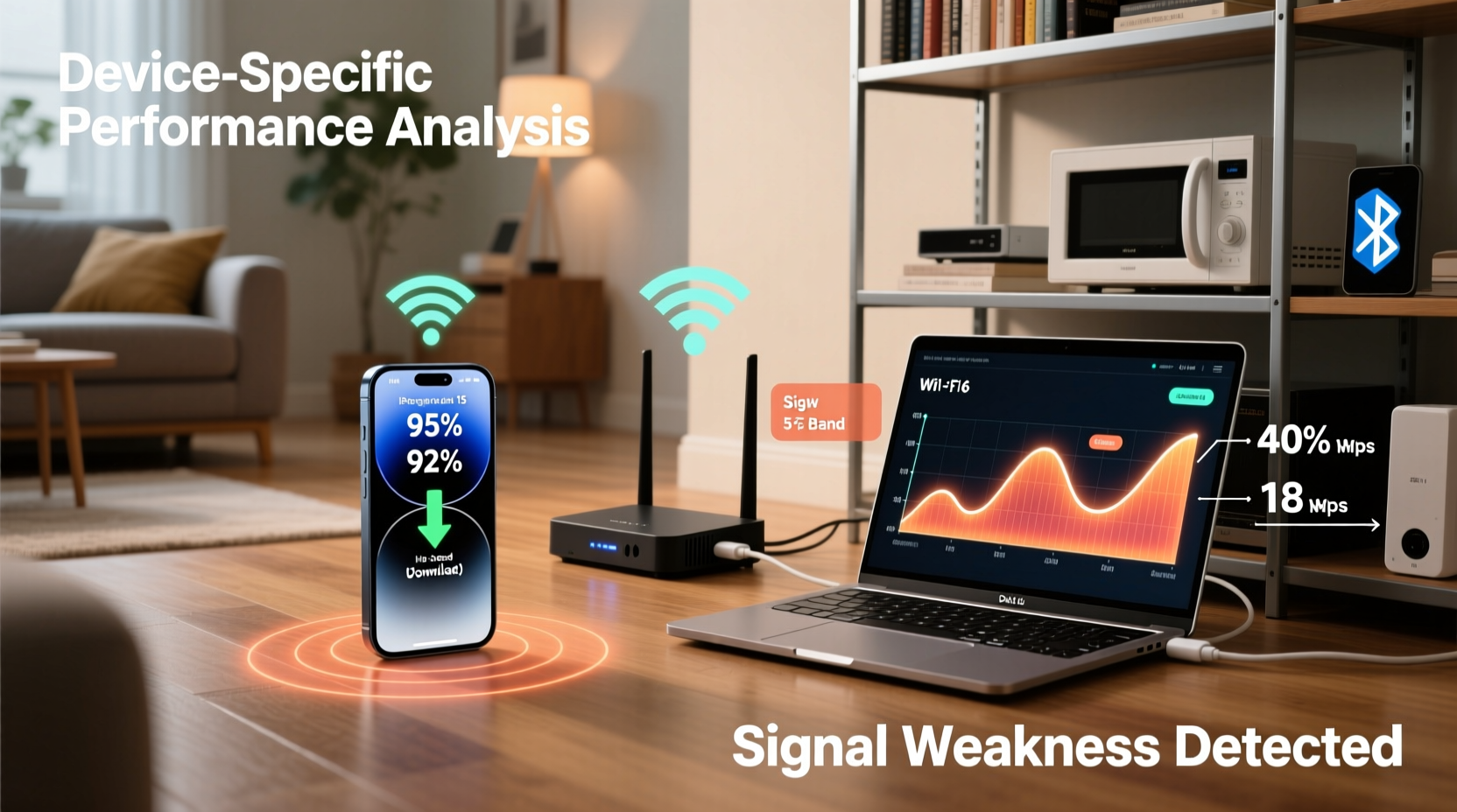 why is my wifi fast on phone but slow on laptop and how to balance speeds