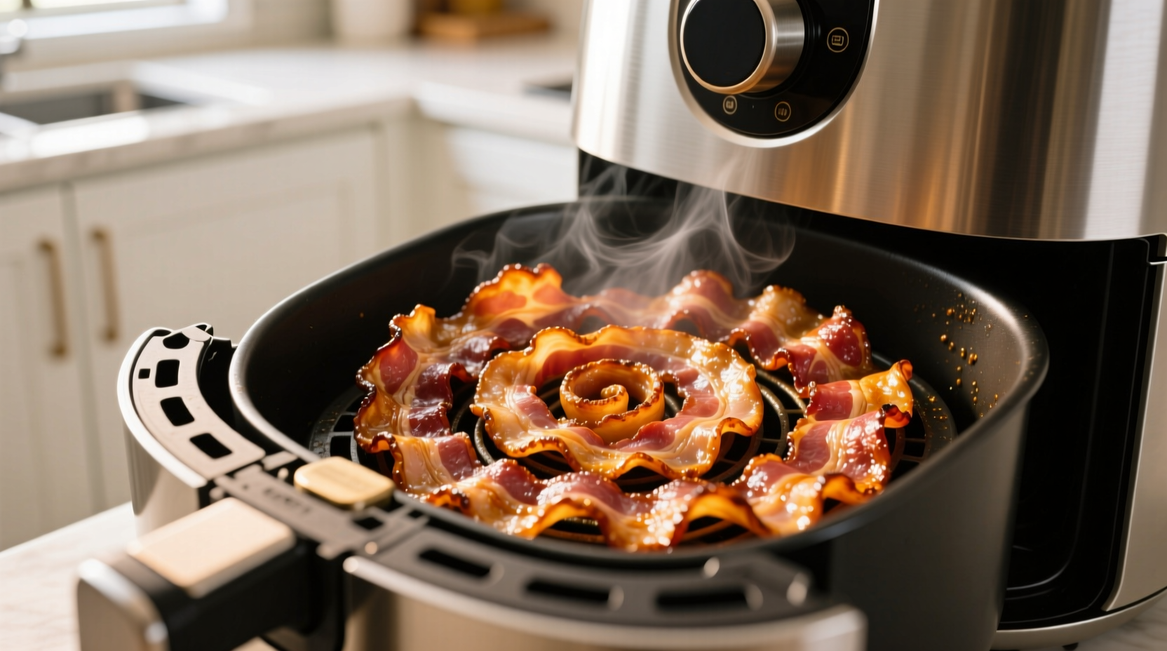 make the twisty tiktok bacon in your air fryer