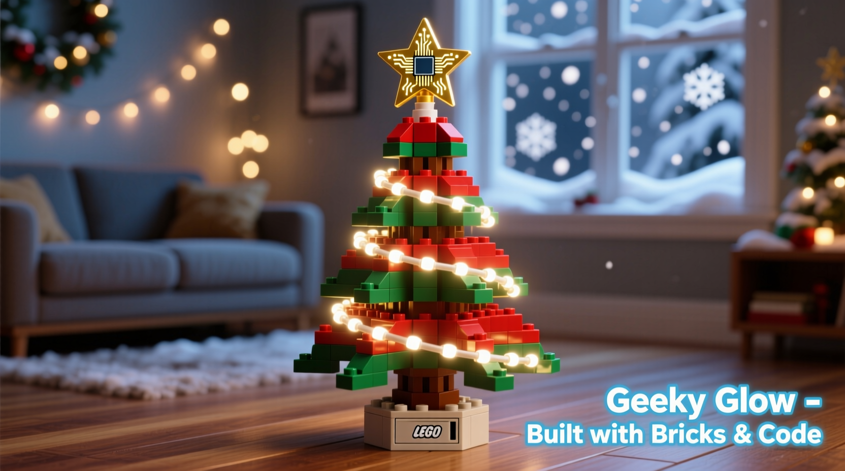 how to make a lego christmas tree with integrated micro lights for geeky charm