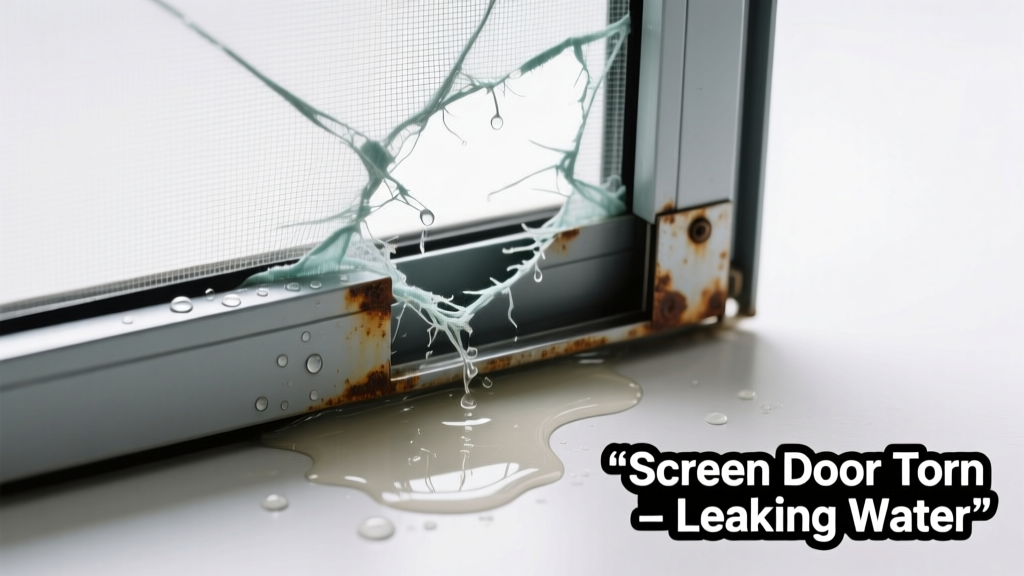 Screen Door Torn & Leaking Water: Quick Diagnosis