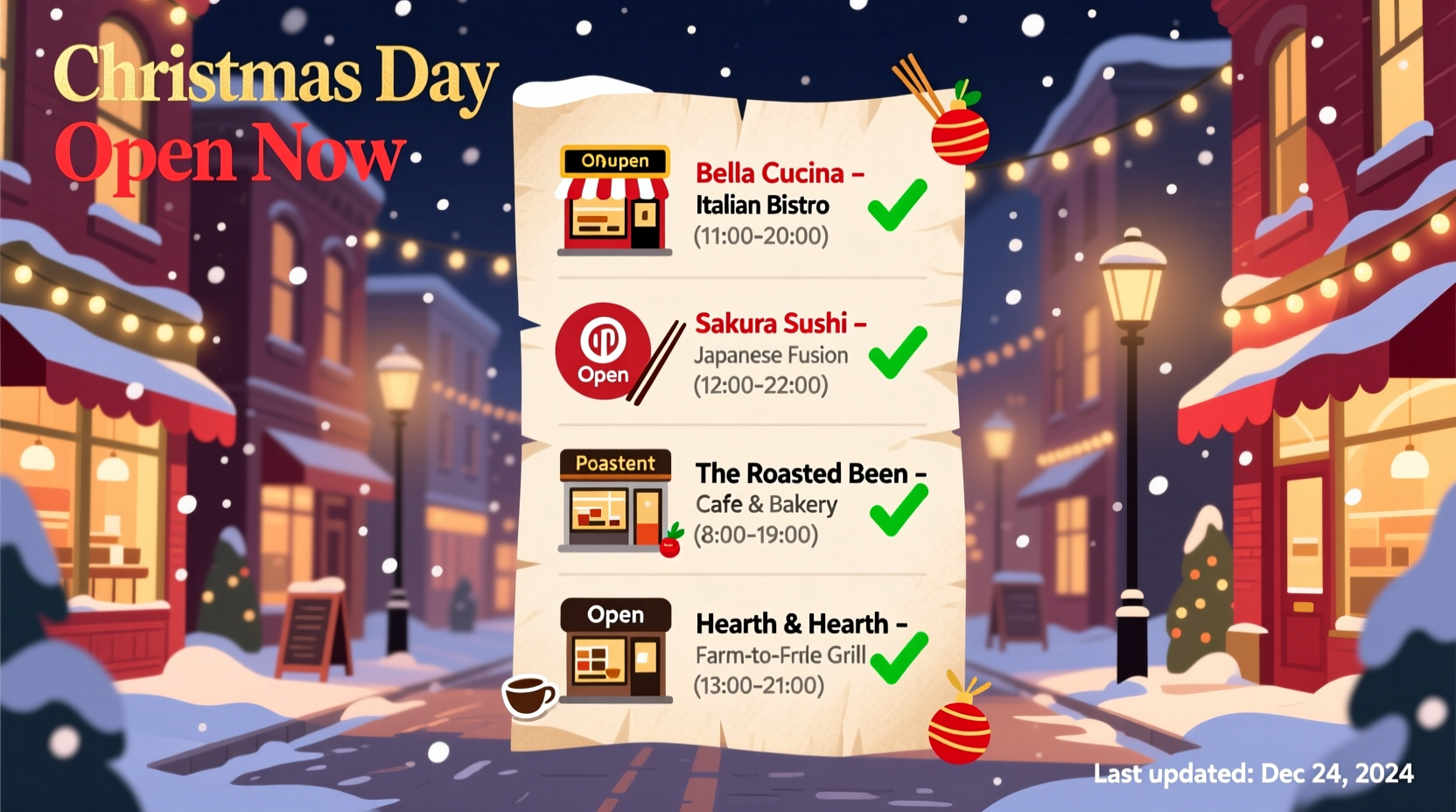 what restaurants are open in christmas day