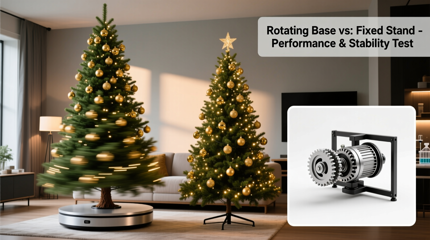 is a rotating christmas tree base necessary for large trees