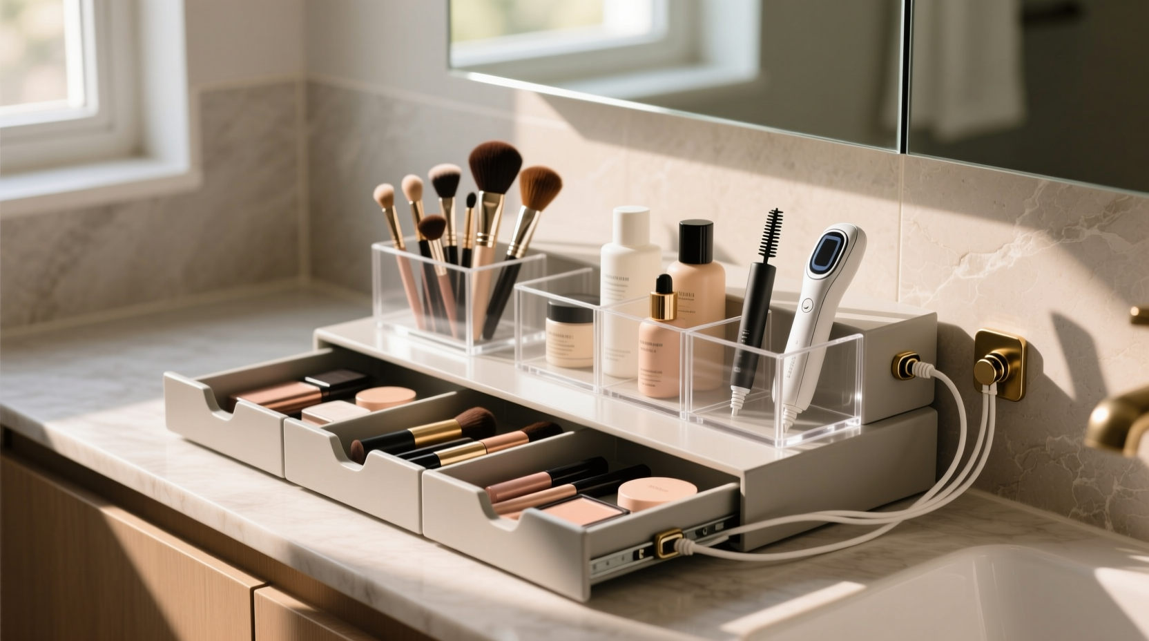 closet organization tips for beauty tool drawers