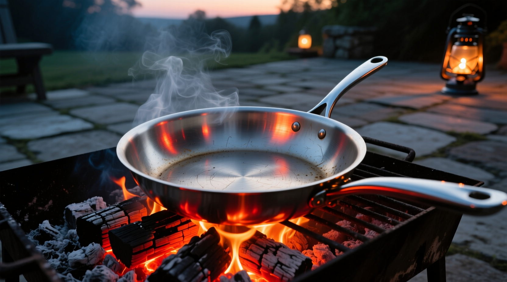 add an aluminum pan opposite the coals for perfect gril