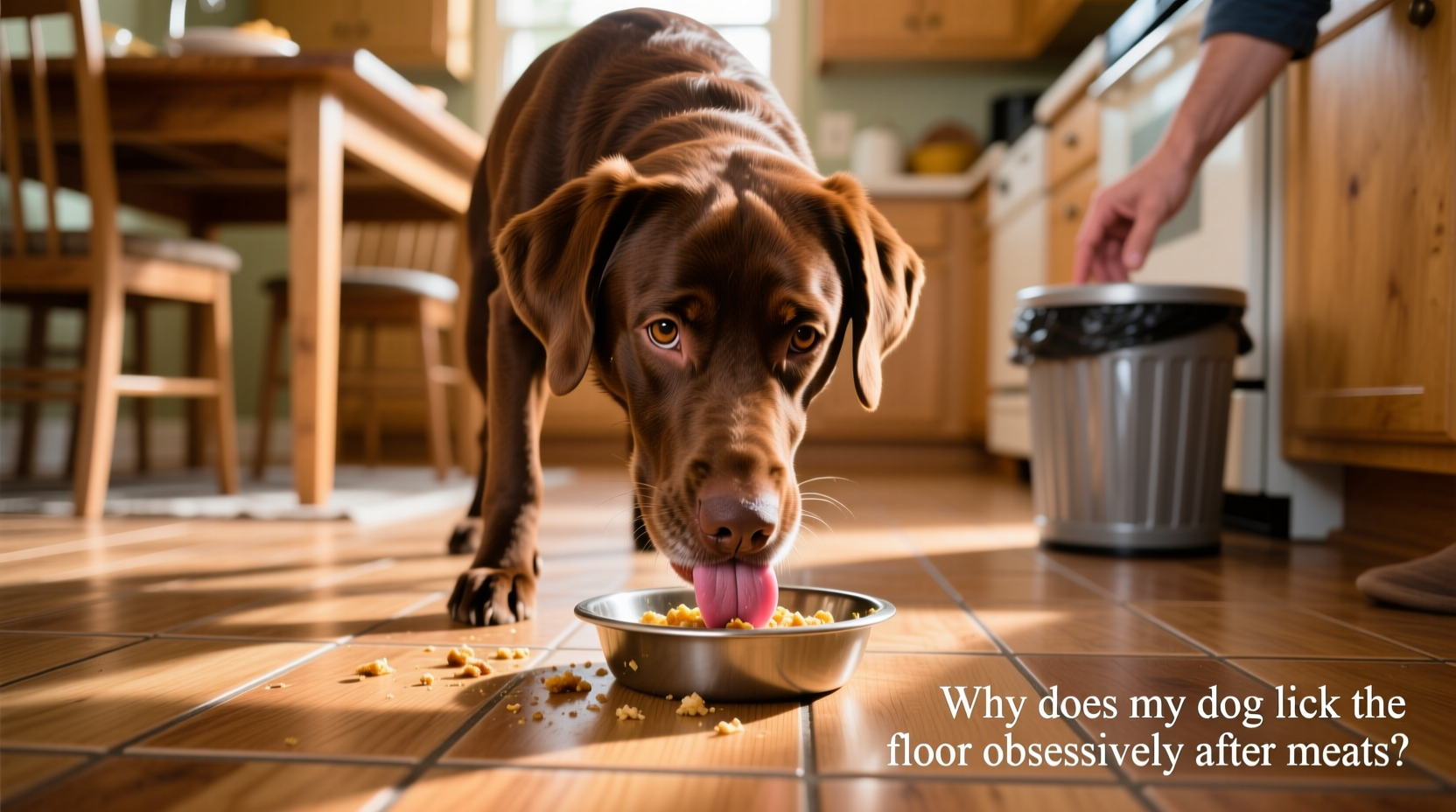 why does my dog lick the floor obsessively after meals