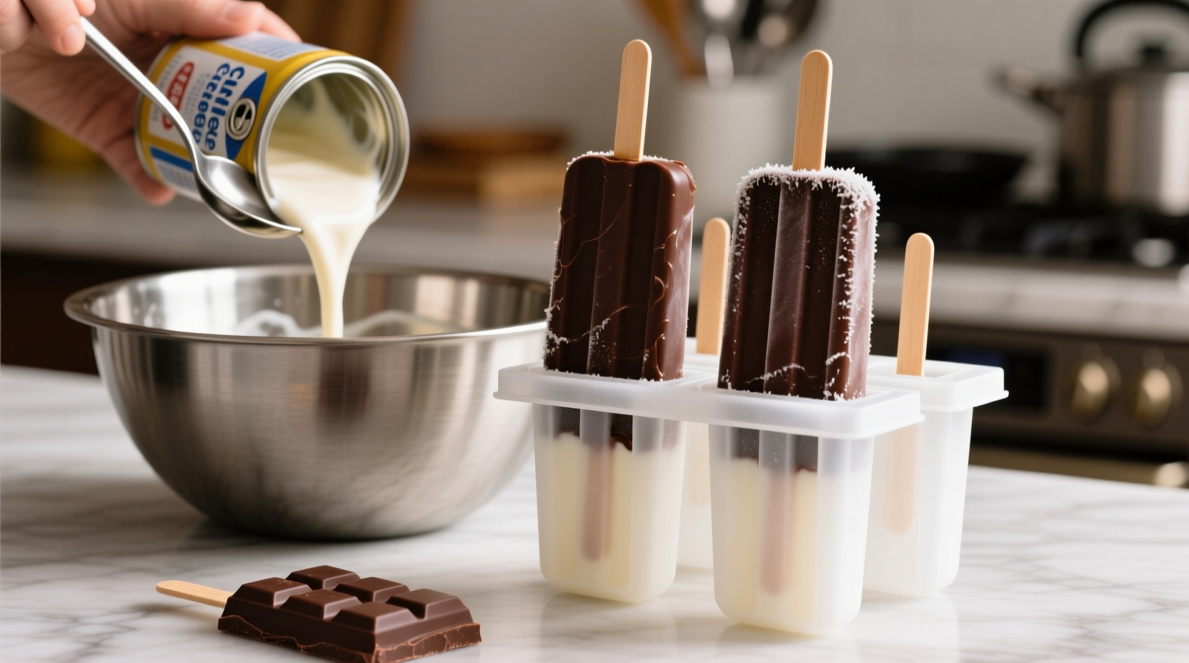 make fudge popsicles with just two ingredients