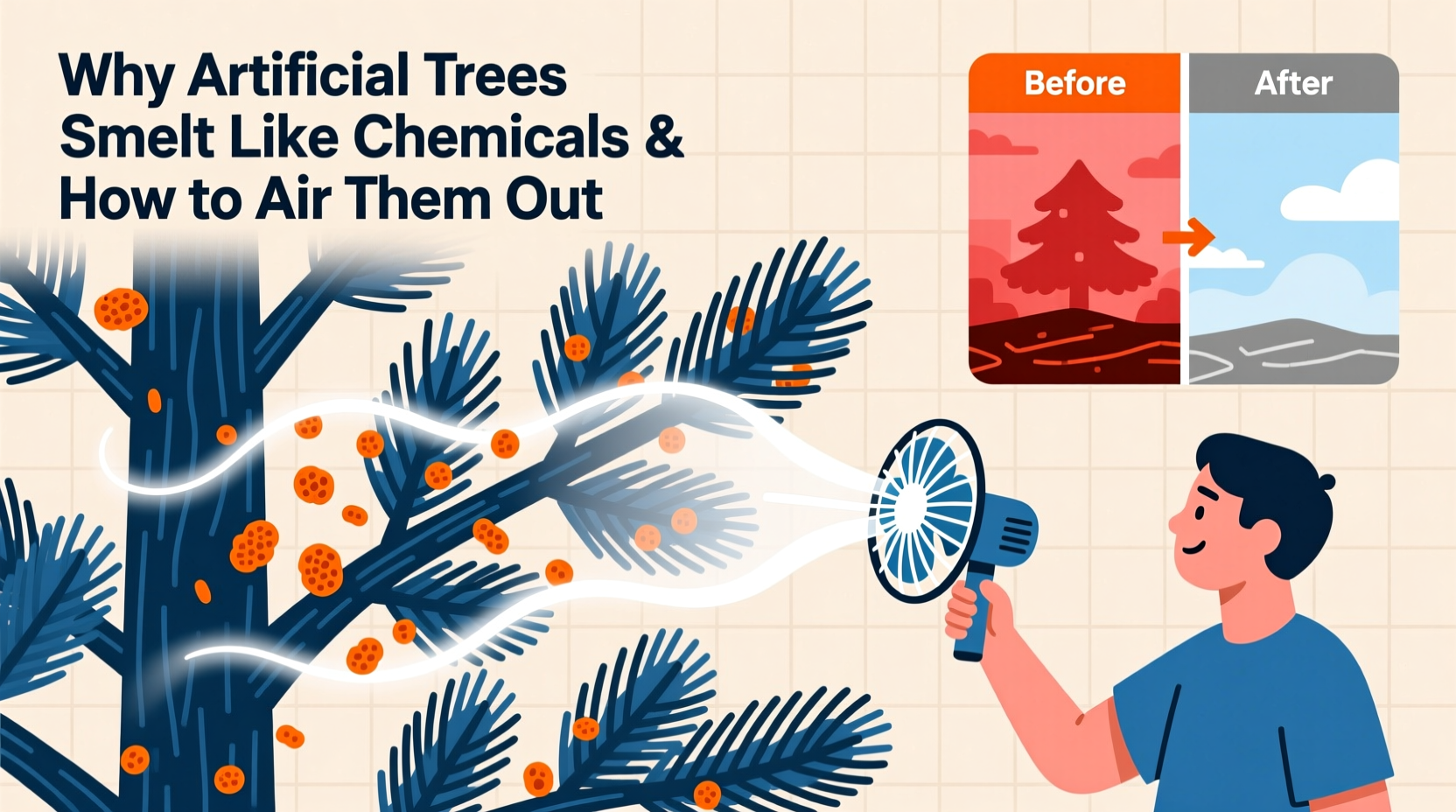 why do some artificial trees smell like chemicals and how to air them out