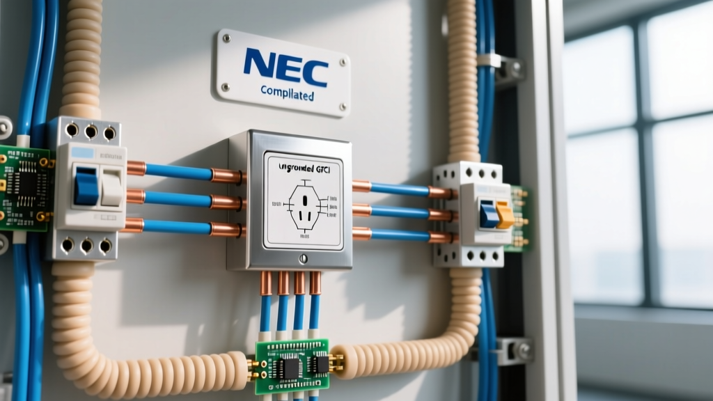 NEC Sign for Electrical Outlet: Wiring Ungrounded GFCI Receptacles