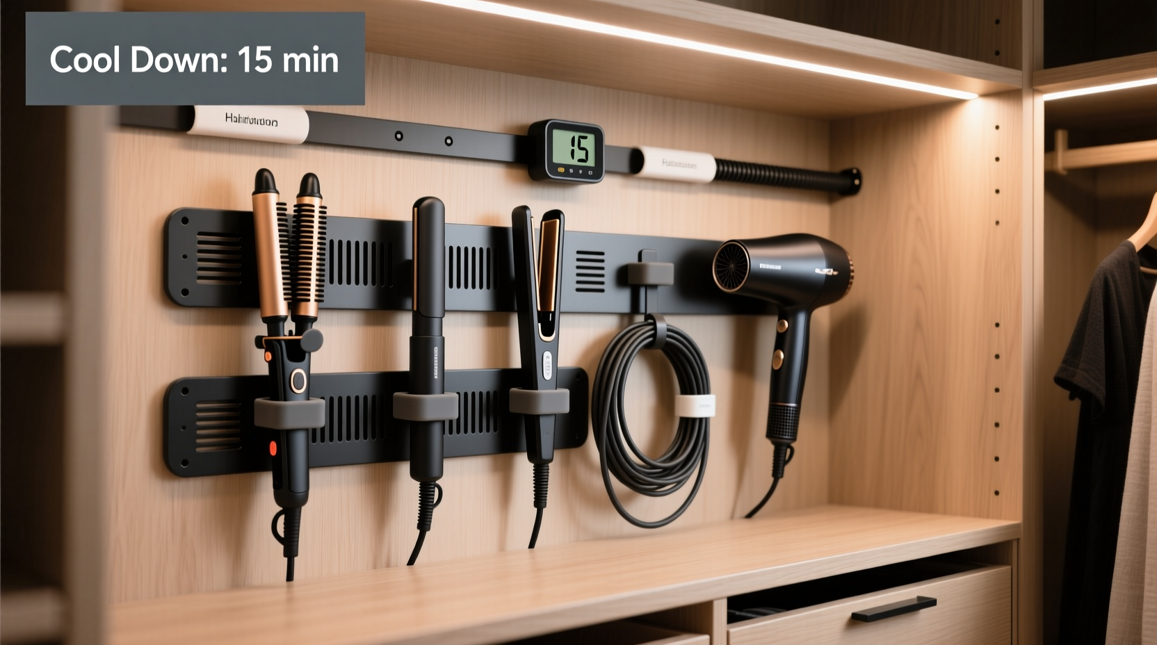 closet organization tips for hair tools