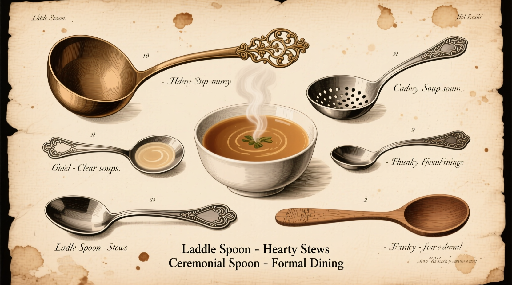 different types of soup spoons and their uses