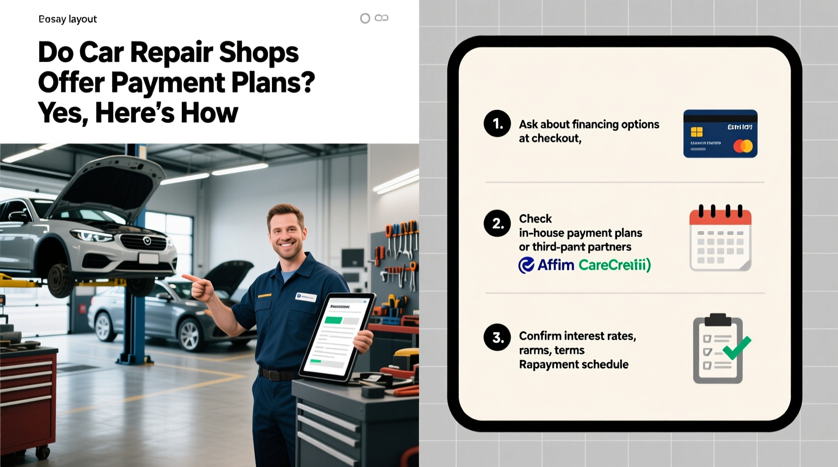 do car repair shops do payment plans