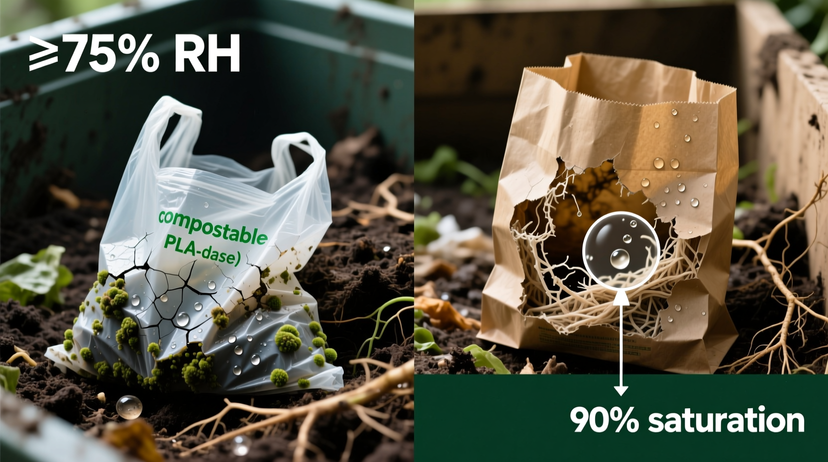 compostable vs kraft bags for wet food waste