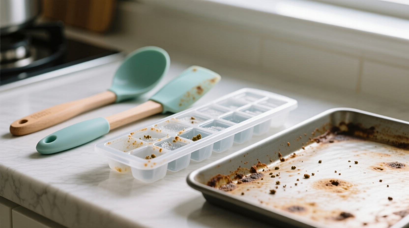 how remove smells silicone spatulas ice cube trays baking trays