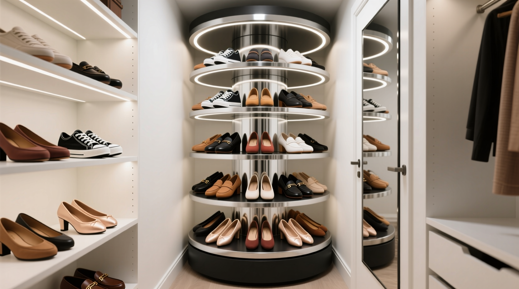 rotating shoe carousel worth it narrow closet reality check