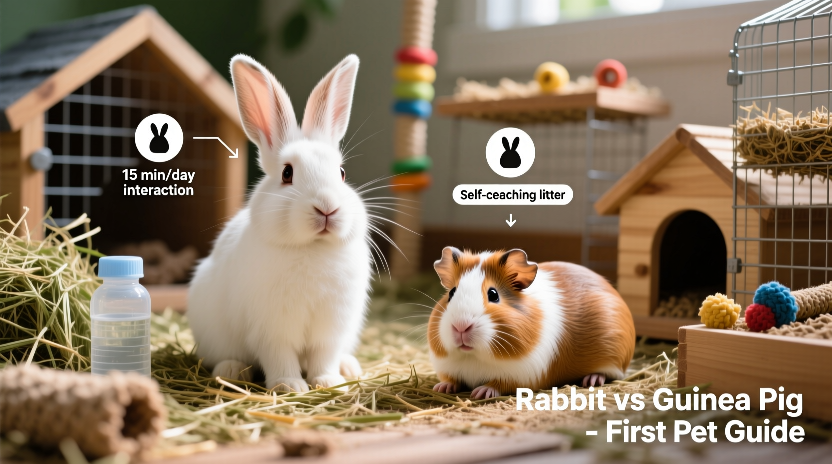 rabbit vs guinea pig as first pet care needs and personality compared