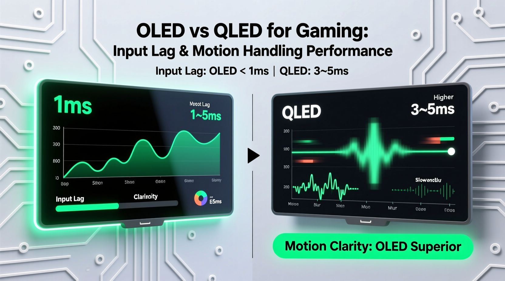 oled vs qled for gaming which has lower input lag and better motion handling