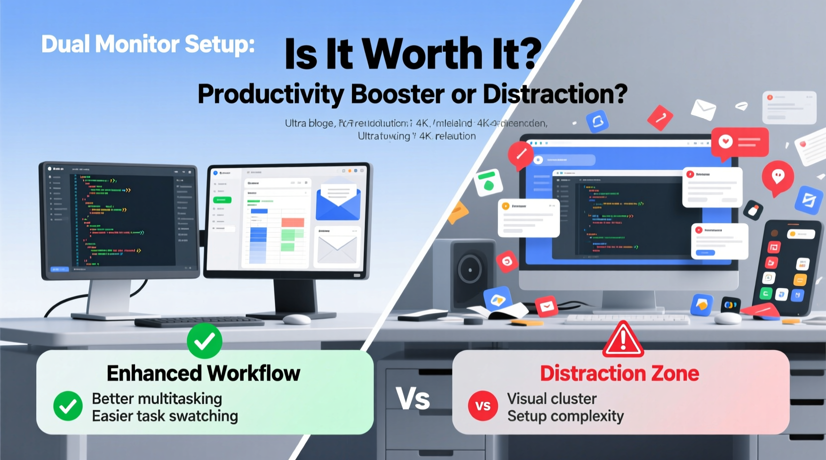 is dual monitor setup worth it for productivity or distracting