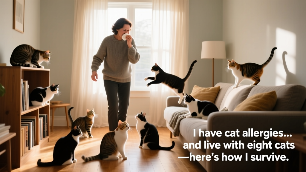 I Have Cat Allergies and Live With Eight Cats—Here’s How I Survive