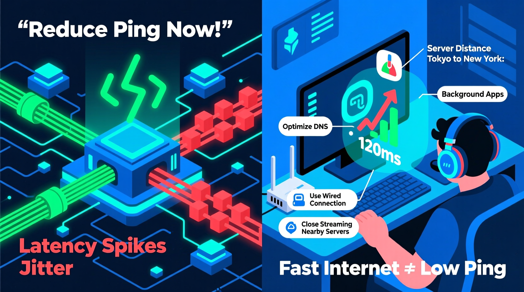 why do online games lag even with fast internet and how to reduce ping