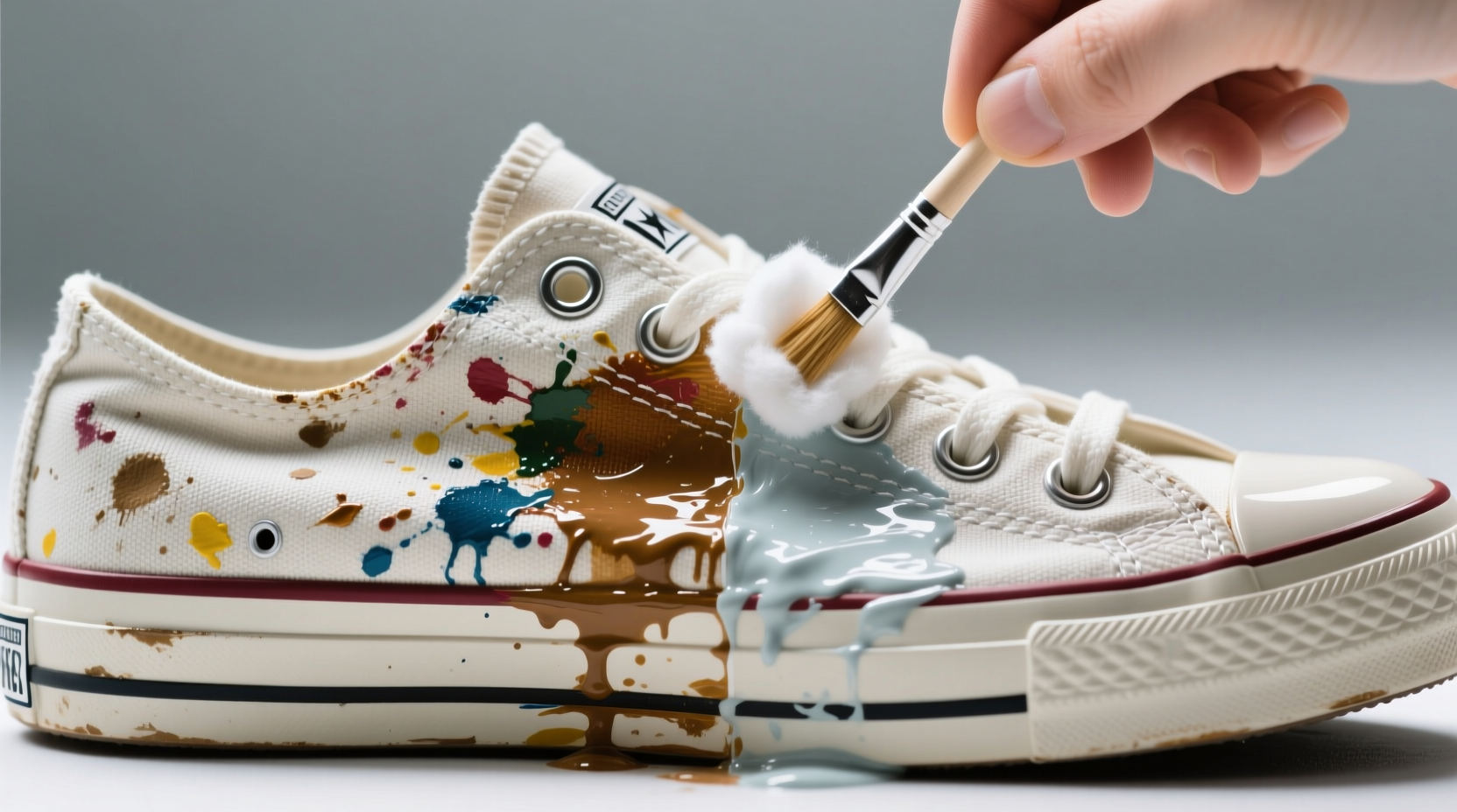remove acrylic paint from canvas sneakers safely