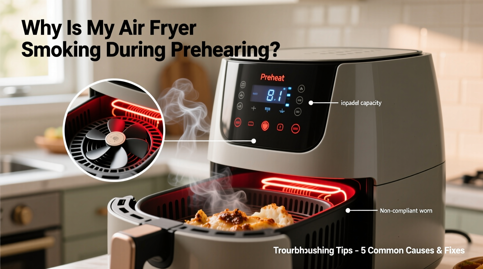 why is my air fryer smoking during preheat troubleshooting tips