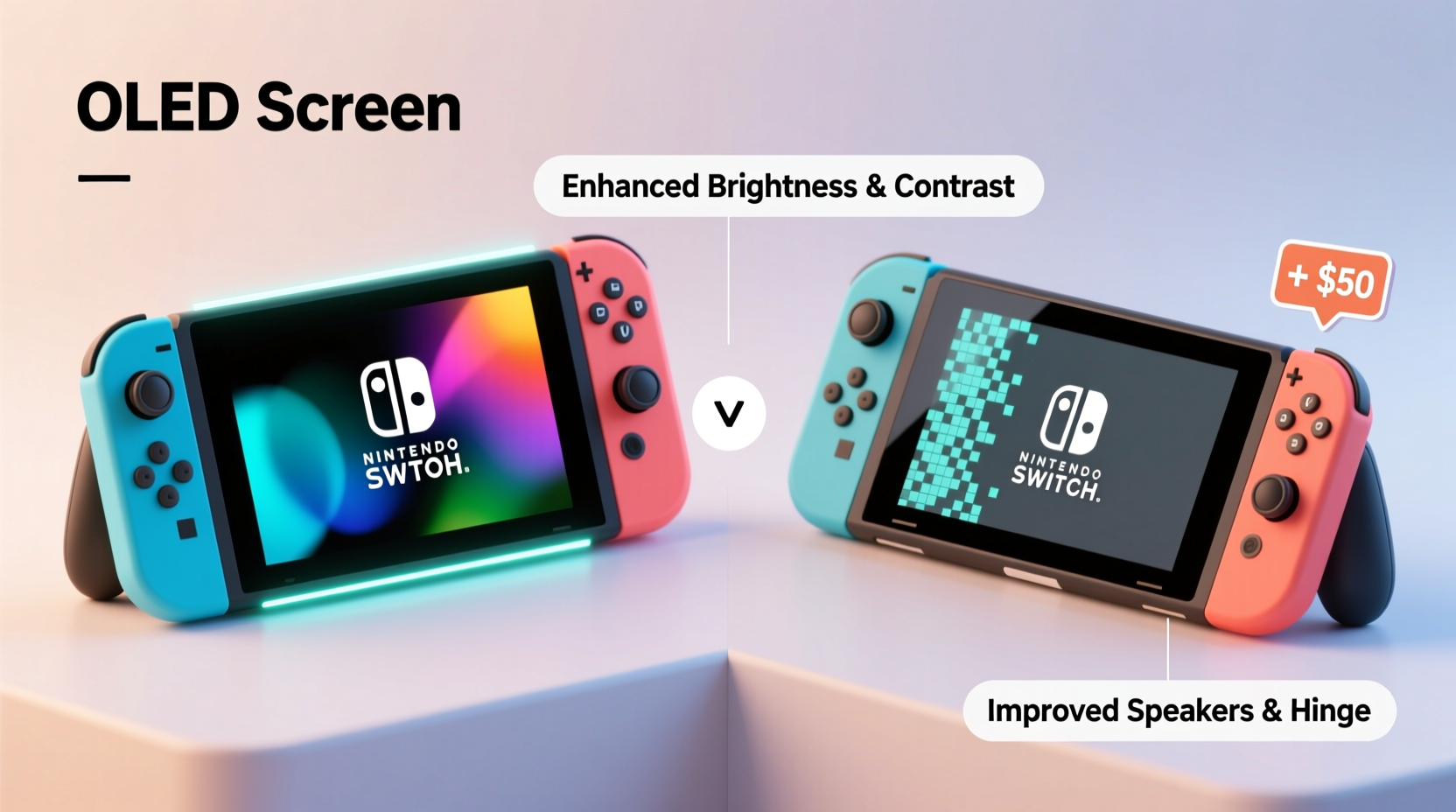 nintendo switch oled vs standard model is the upgraded screen worth the extra cost