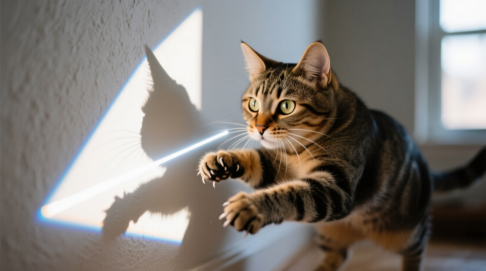 why do some cats attack moving light patterns on walls