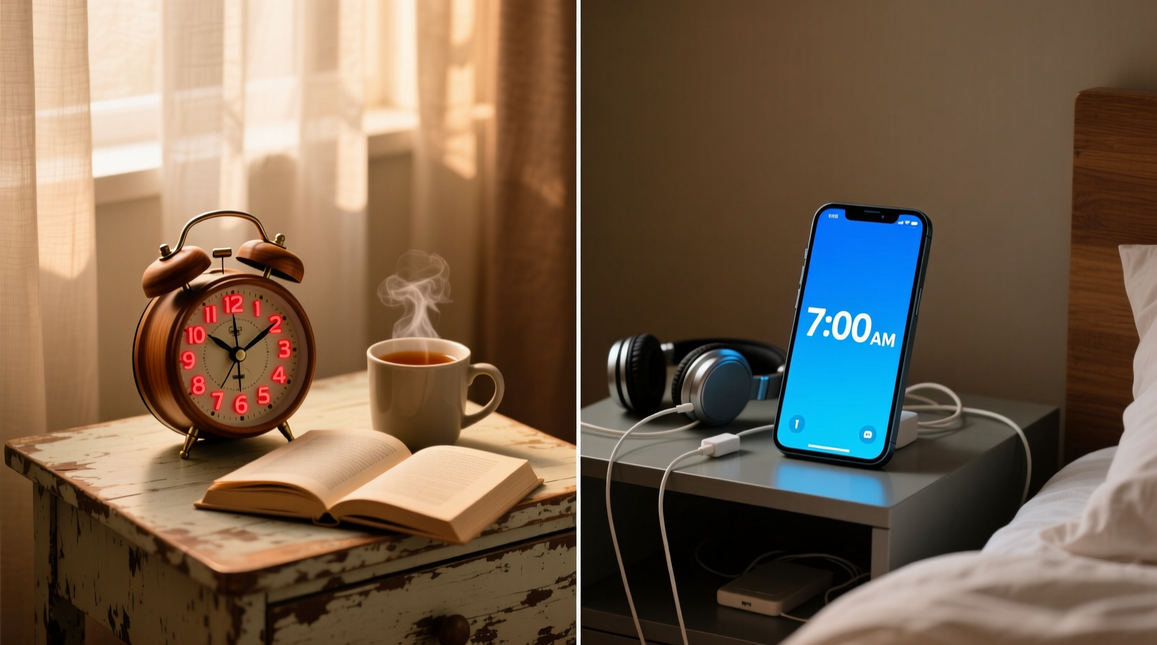 analog alarm clock vs smartphone wake up which helps circadian rhythm