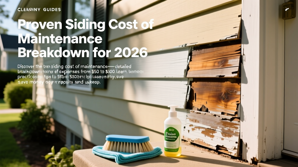 Proven Siding Cost of Maintenance Breakdown for 2026