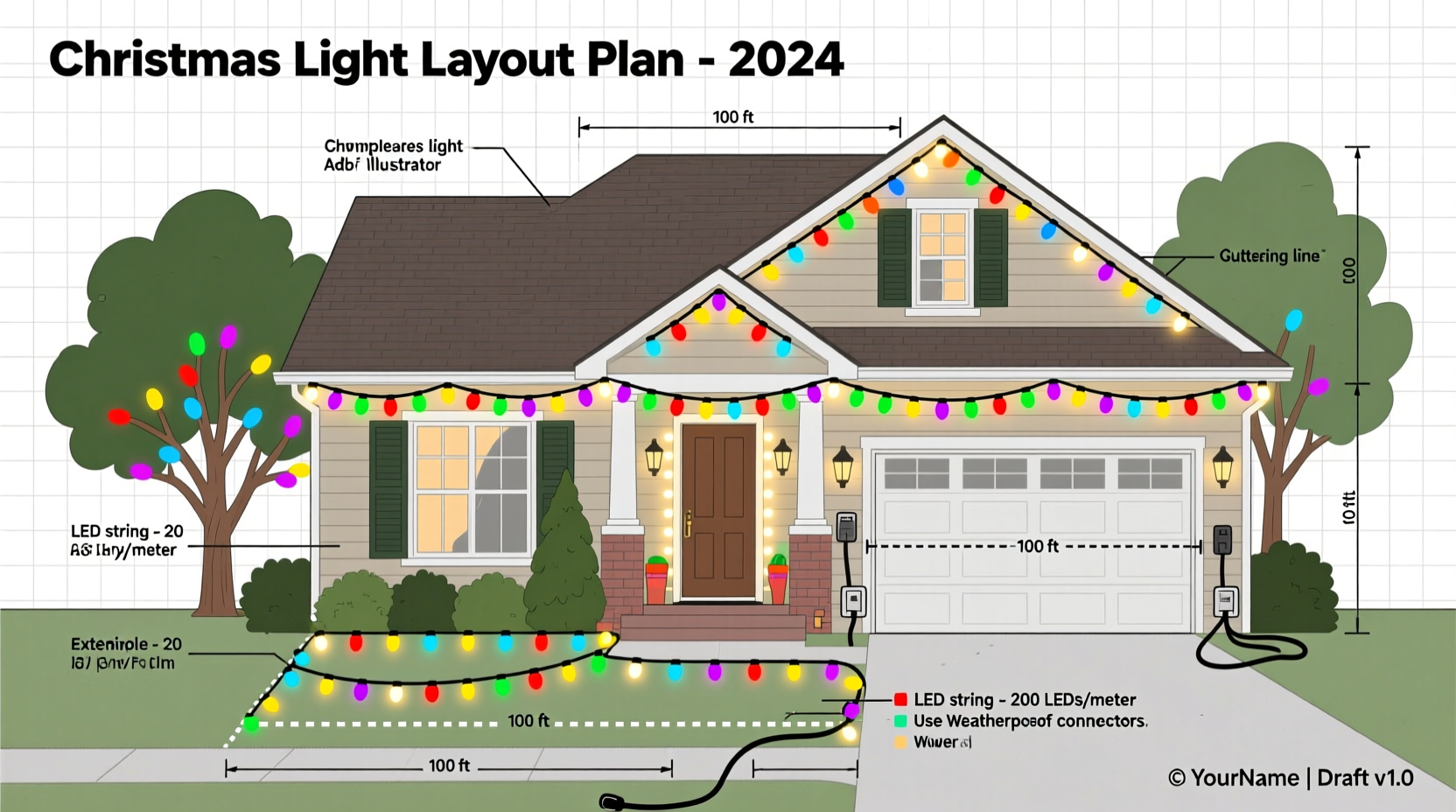 how to plan a christmas light layout before installing anything