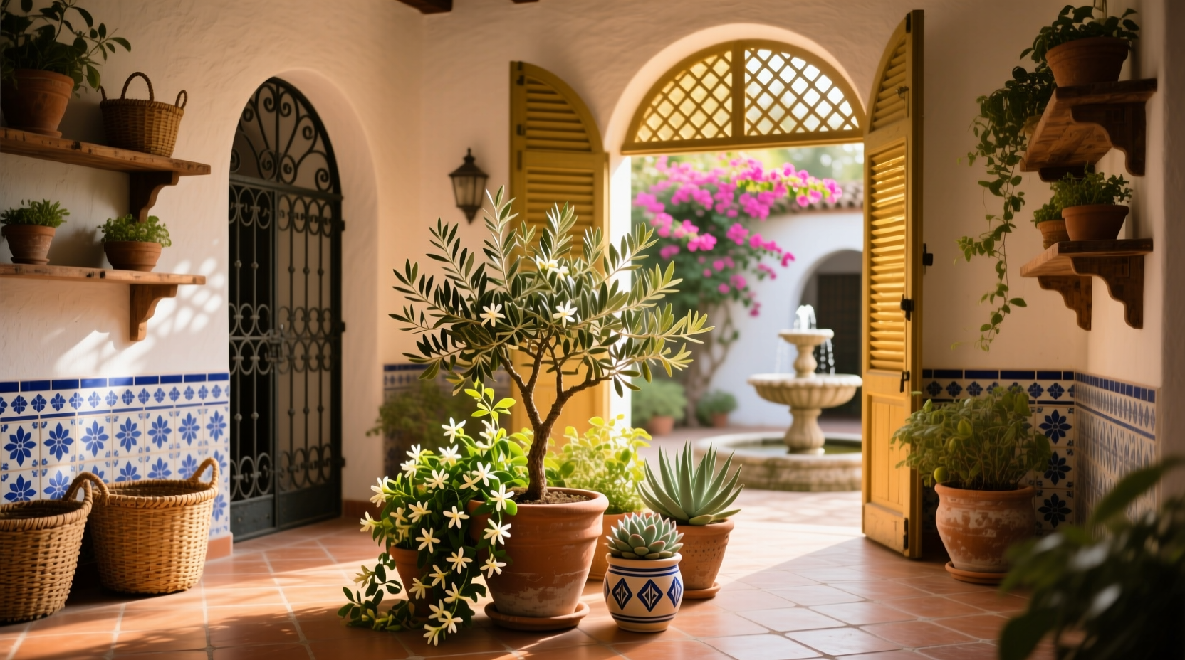 spanish style home plants
