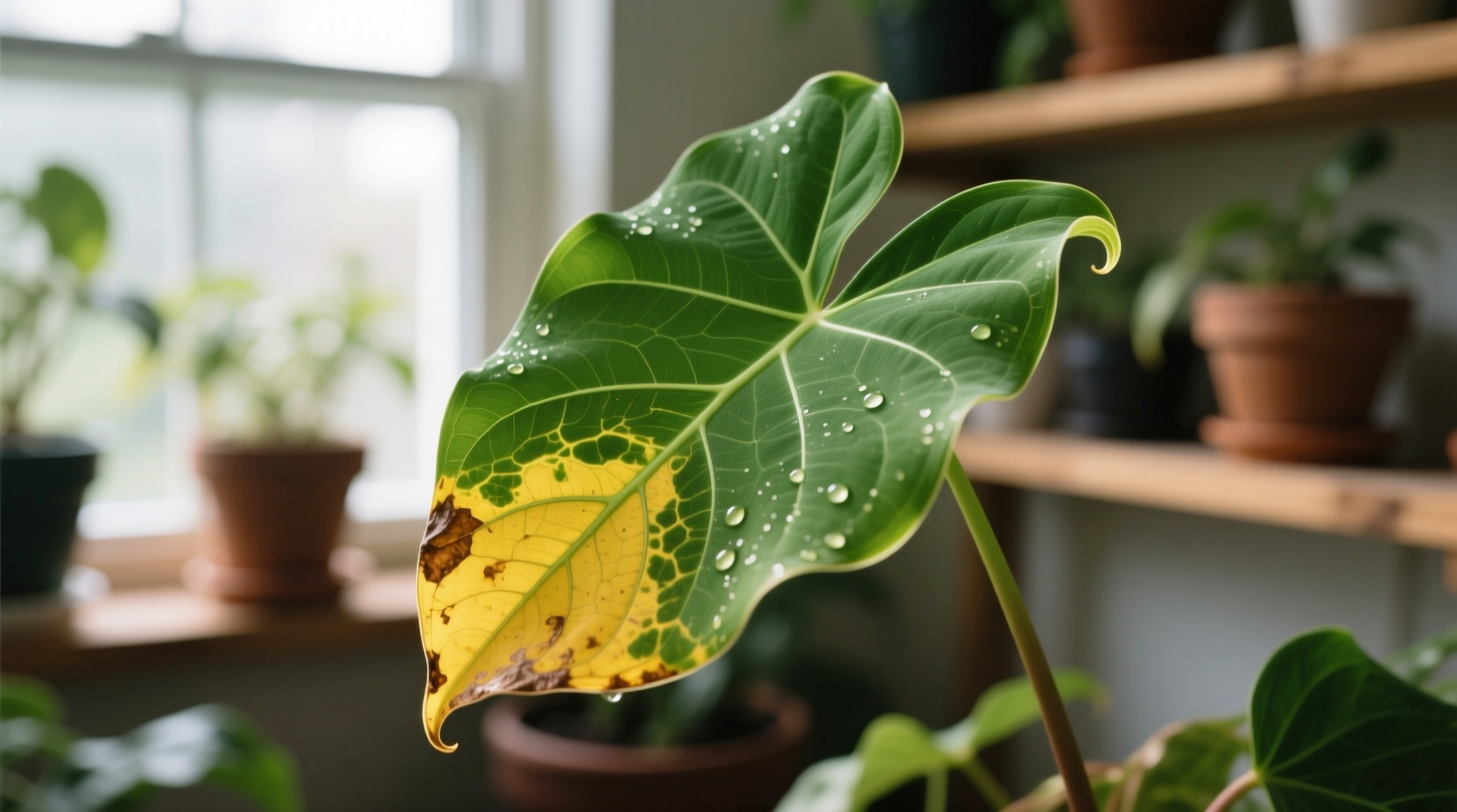 why are the leaves on my arrowhead plant turning yellow