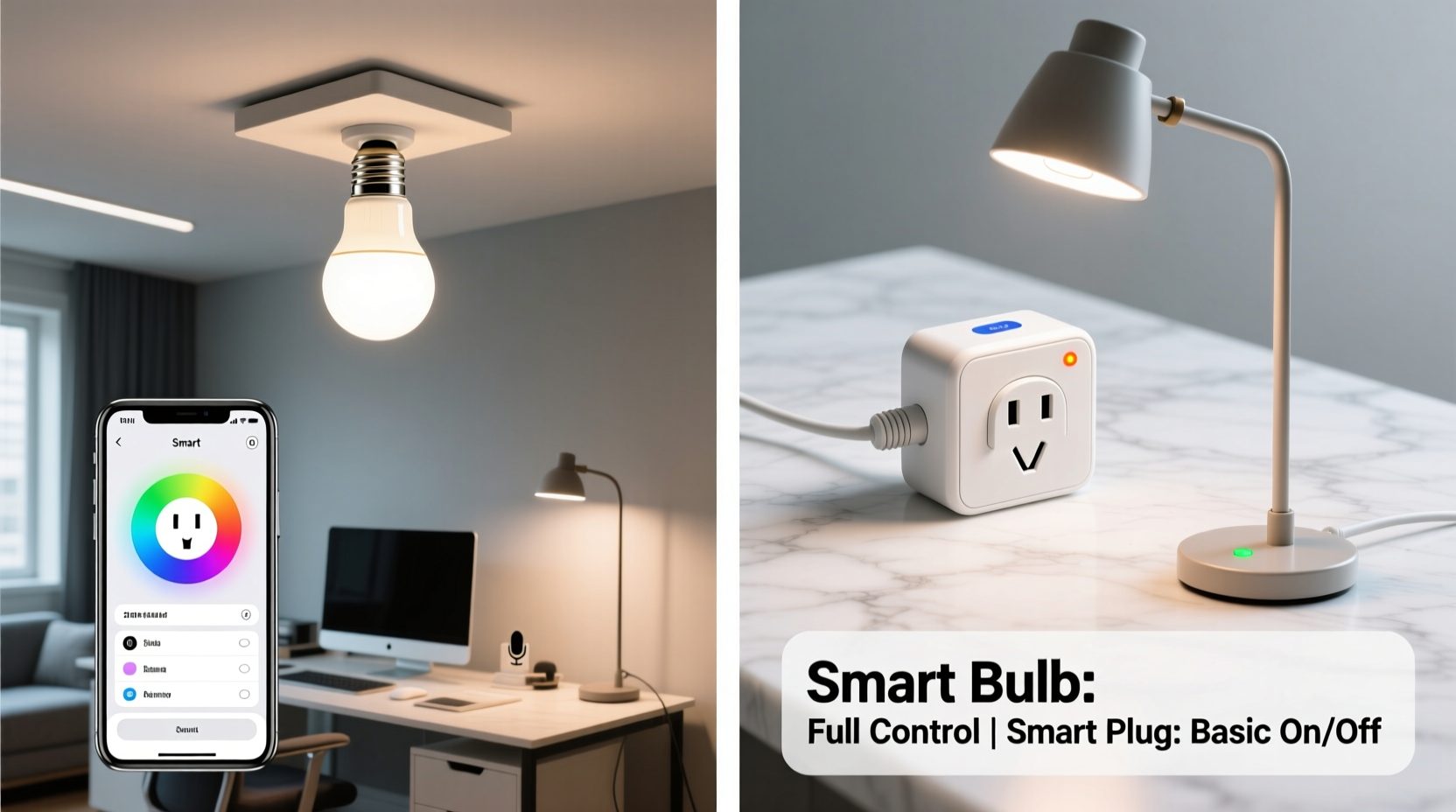 smart bulb vs smart plug which gives more lighting control for less