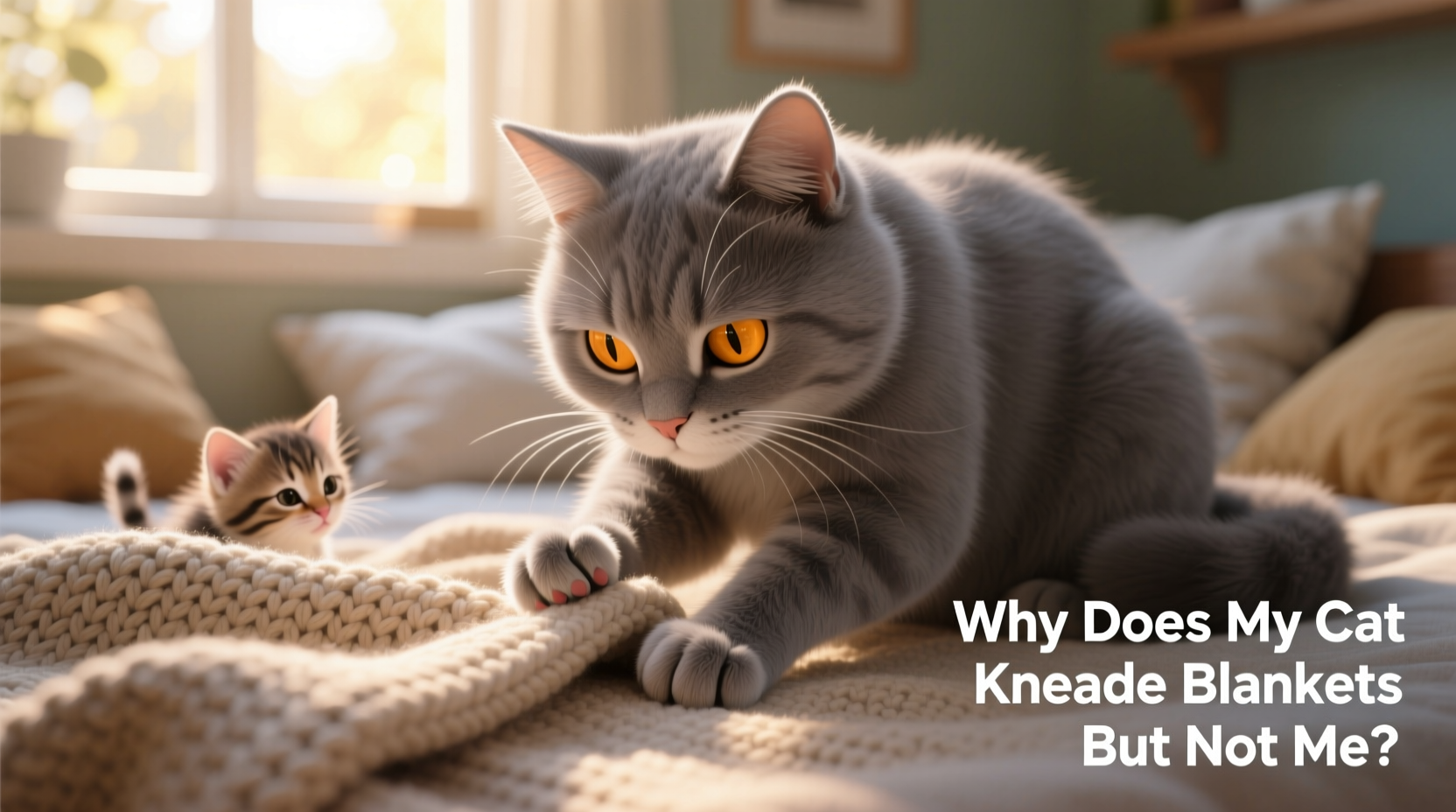 why does my cat knead blankets but not me emotional behavior explained