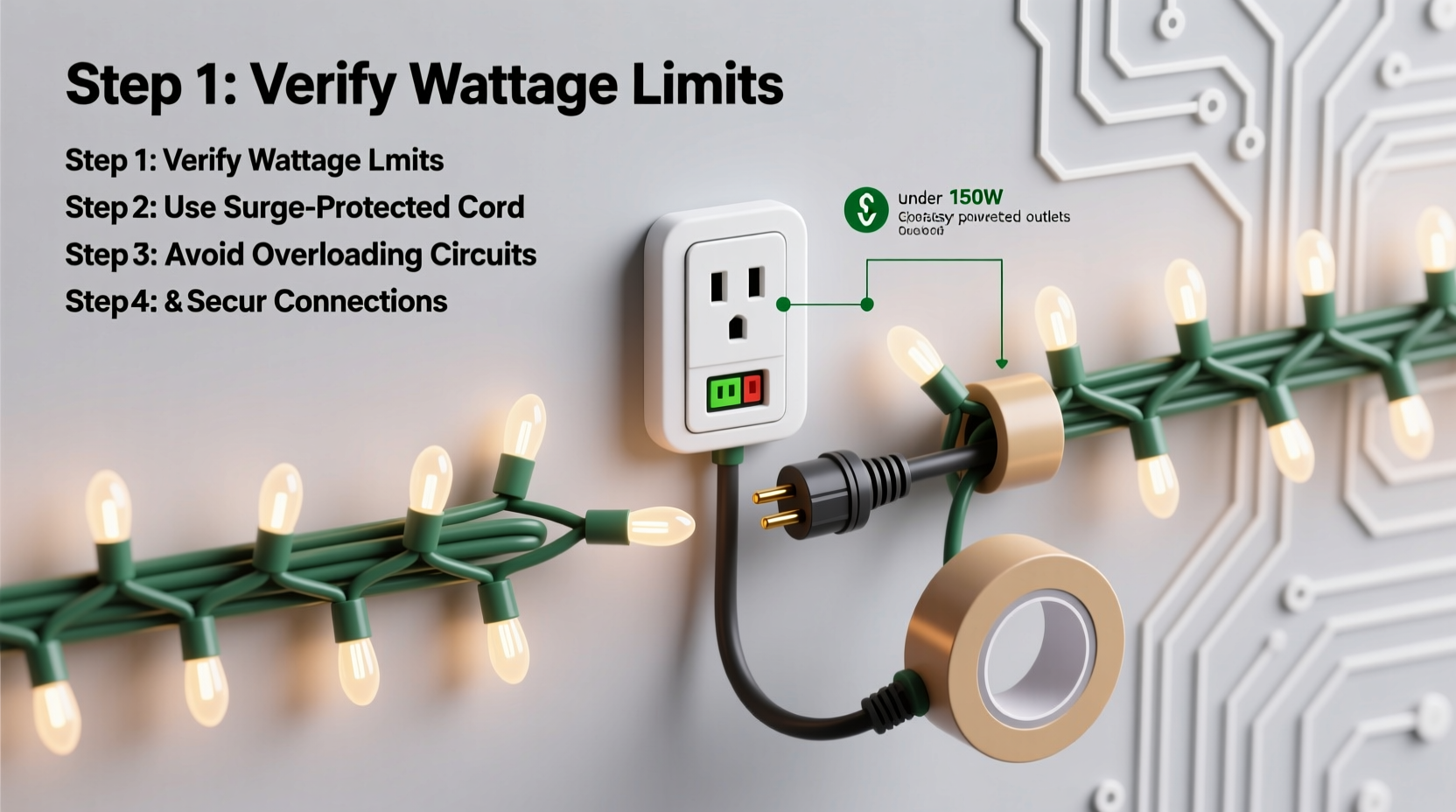 how to connect two sets of christmas lights without overloading circuits