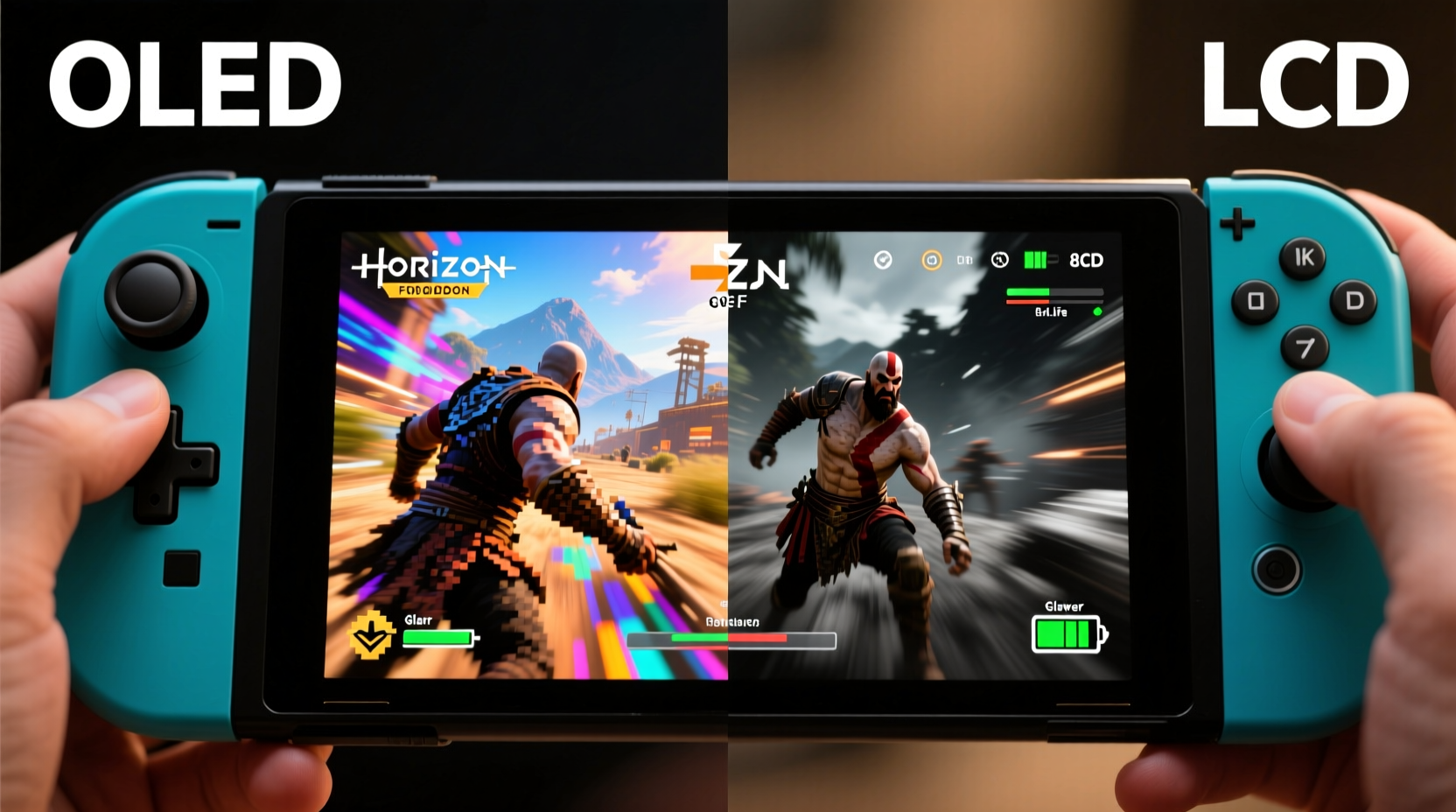 switch oled vs lcd is the screen upgrade noticeable in handheld mode