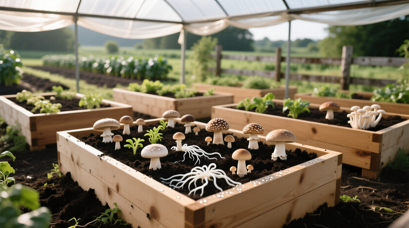 grow mushrooms raised beds