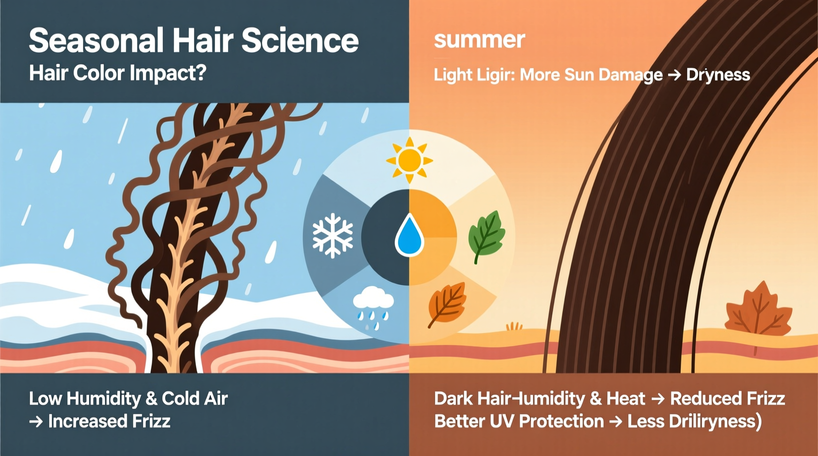 does hair color affect frizz and dryness based on seasonal changes