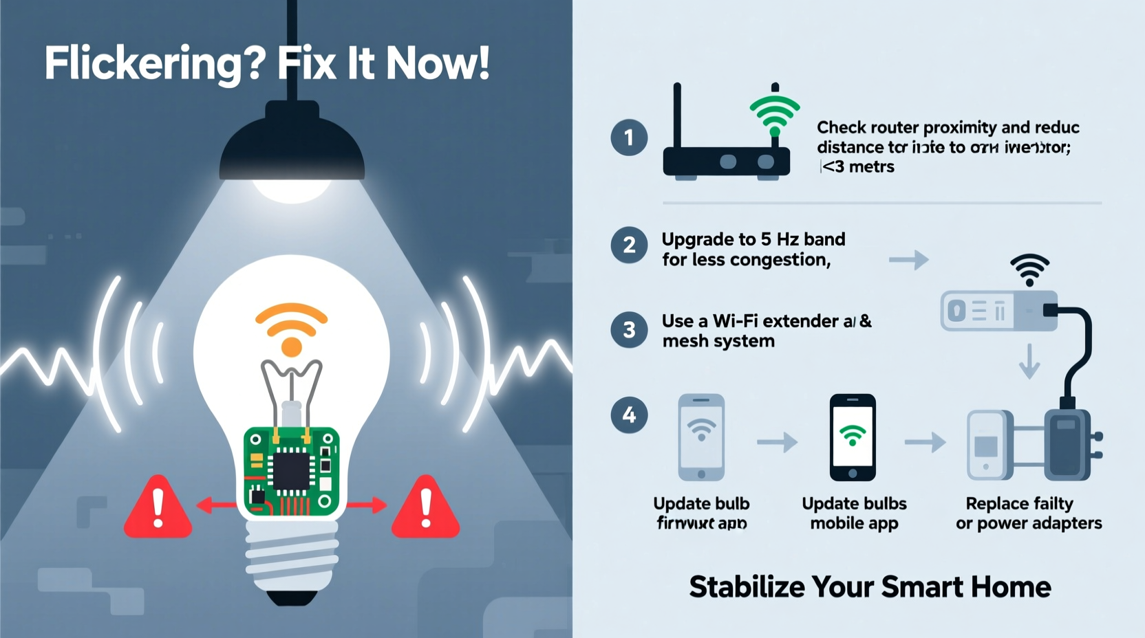 why does my smart bulb flicker and how to stabilize wifi connectivity