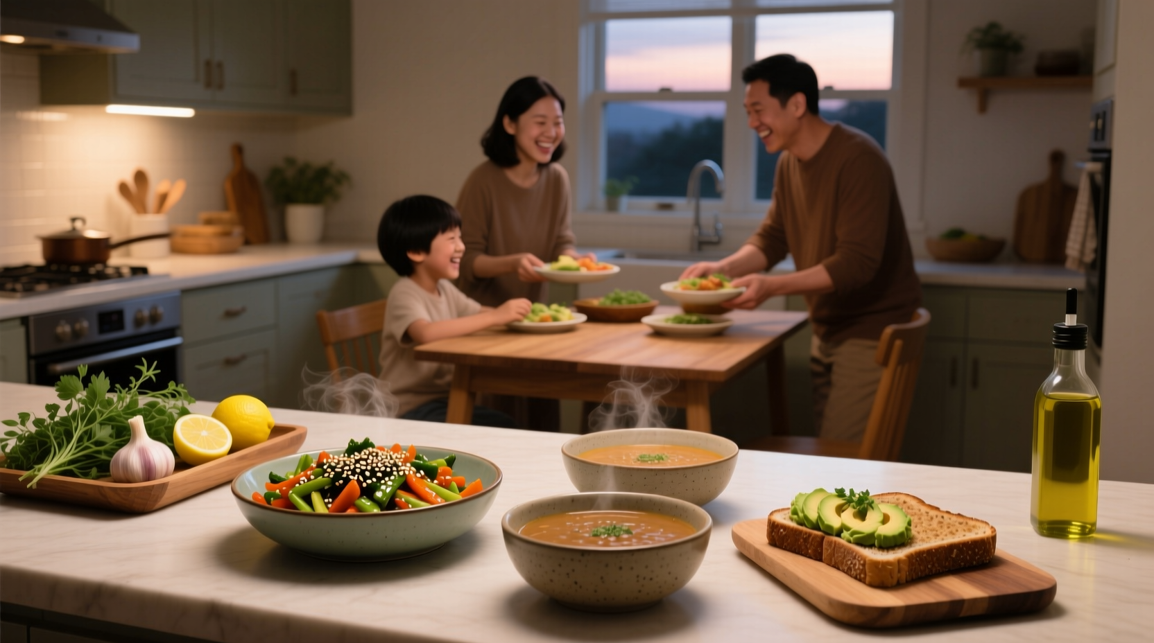 keep weekday meals simple to encourage cooking at home