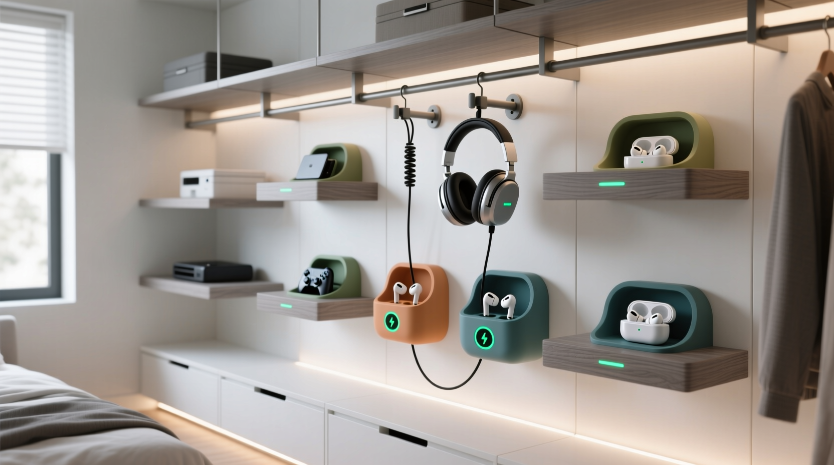 closet organization tips for earbuds headsets