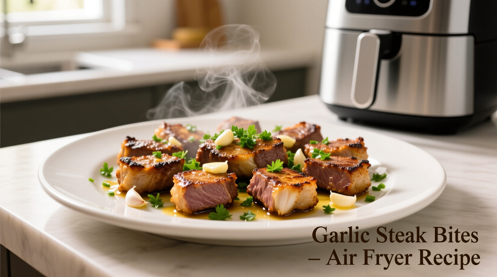 Perfect Garlic Steak Bites Air Fryer Recipe in 15 Minutes