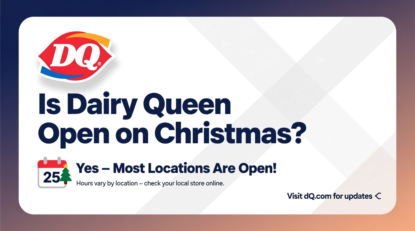 is dairy queen open on christmas