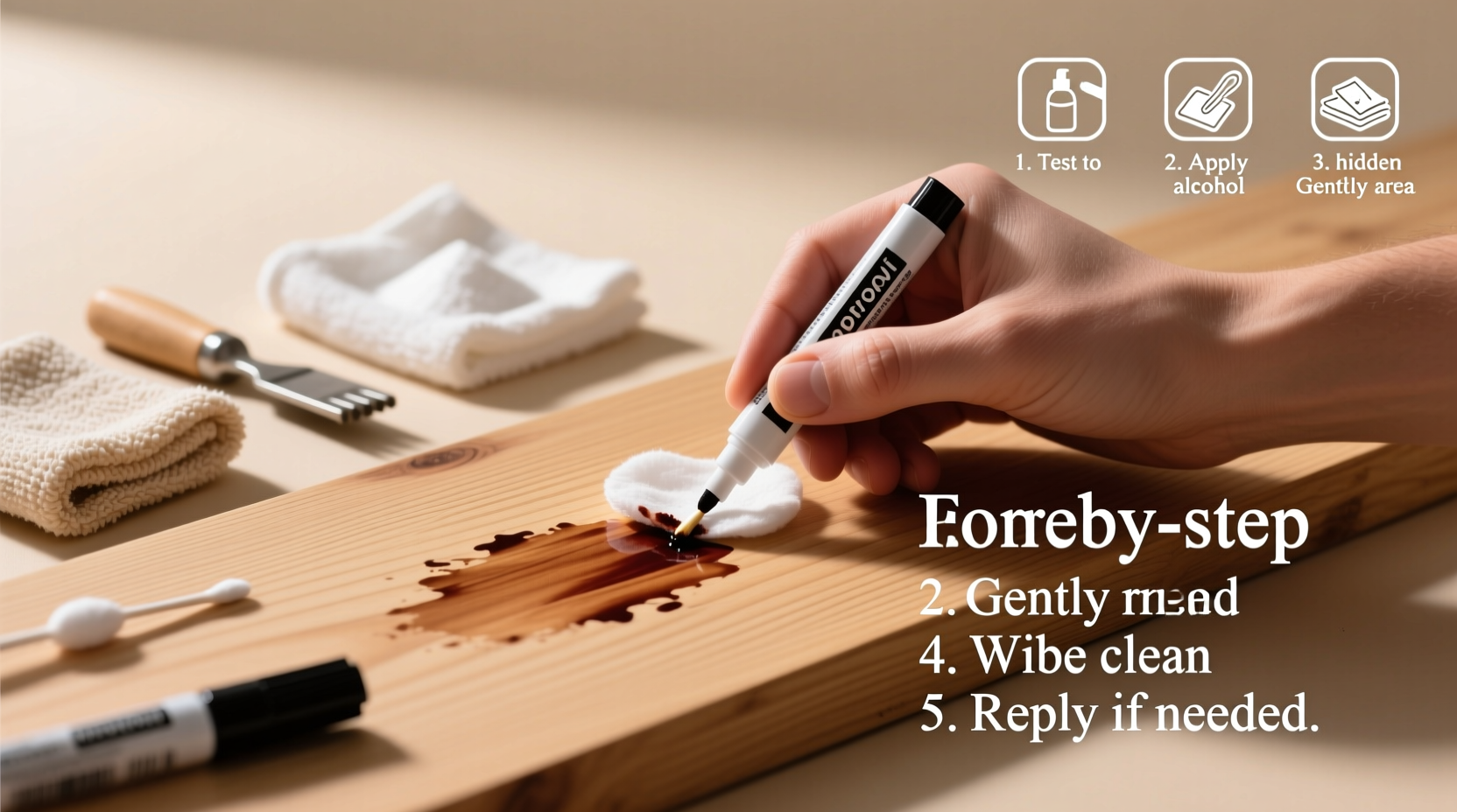 how to remove permanent marker from wood without ruining finish