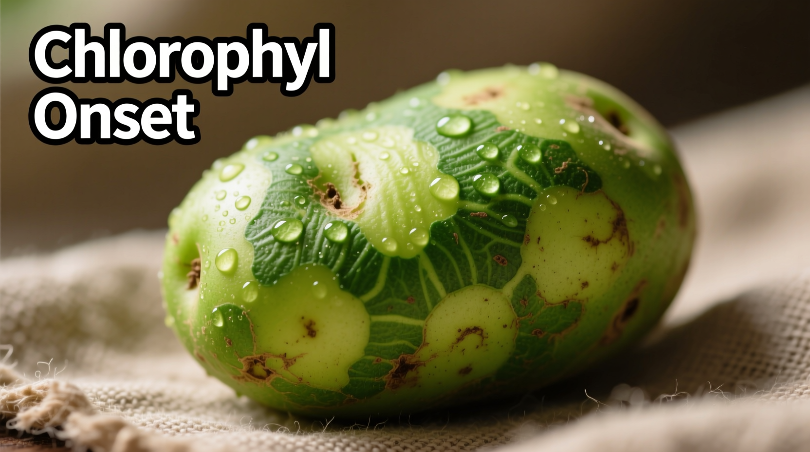 Green potato showing chlorophyll development on skin