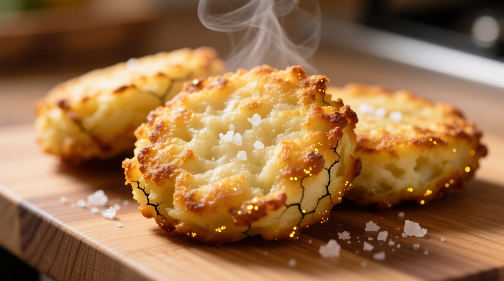 Golden fried mashed potato patties with crispy exterior
