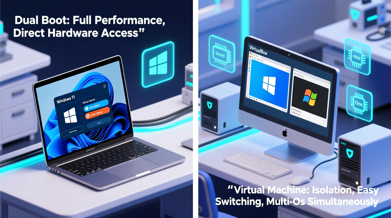 dual boot vs virtual machine which is better for running multiple operating systems
