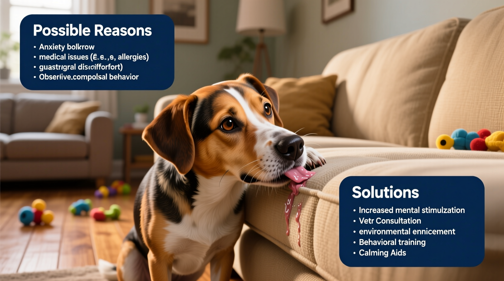 why does my dog lick the couch obsessively possible reasons solutions