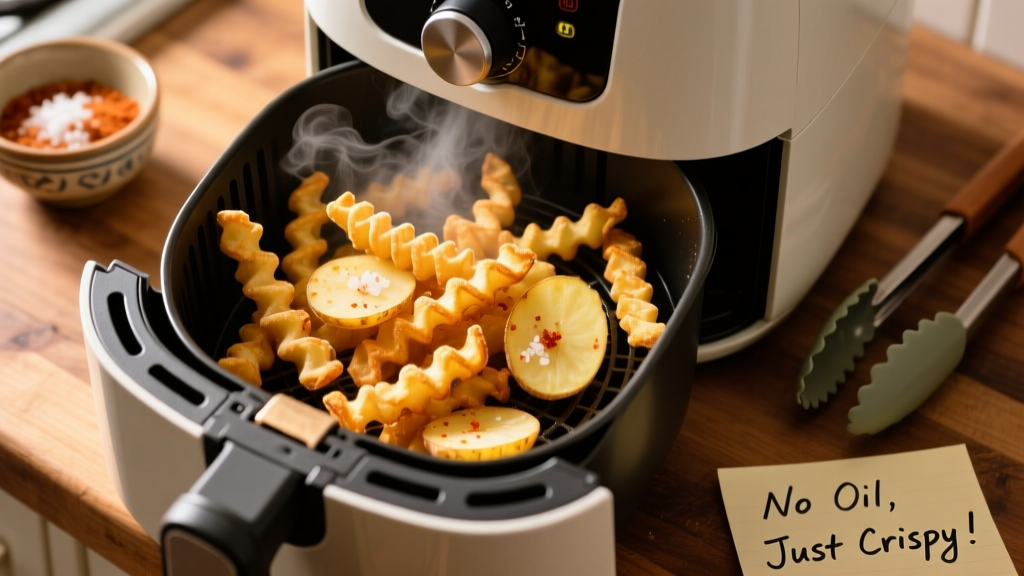 Crispy Frozen Crinkle Fries in Air Fryer—No Oil!