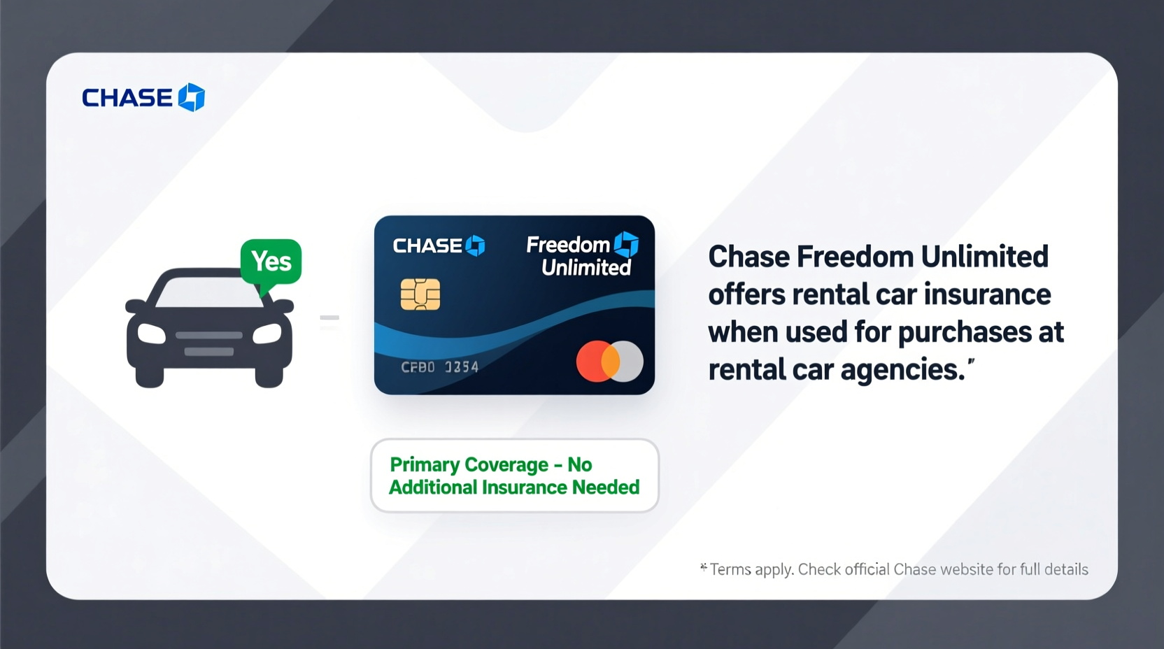 does chase freedom unlimited have rental car insurance
